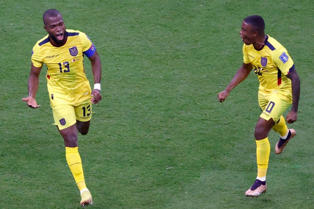 فرحة لاعبين منتخب الاكوادور بالهدف