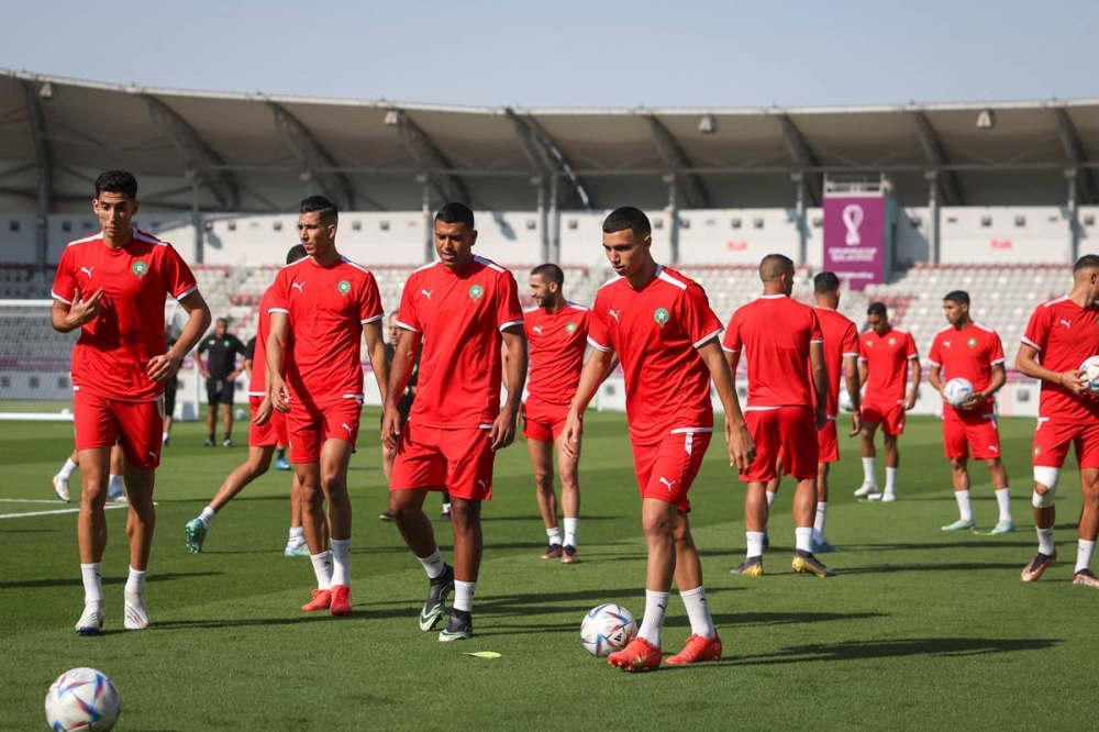 جانب من تدريبات المنتخب المغربي
