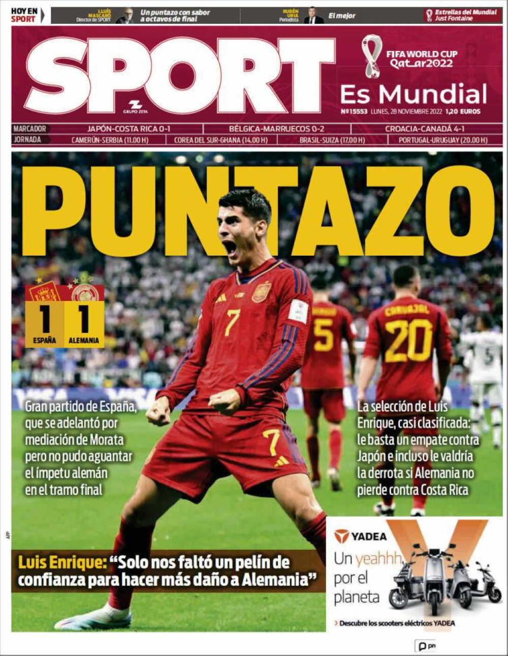 غلاف صحيفة سبورت 