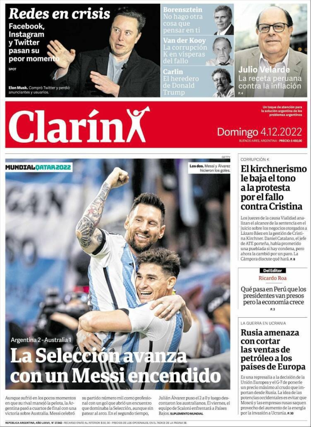 غلاف صحيفة كلارين