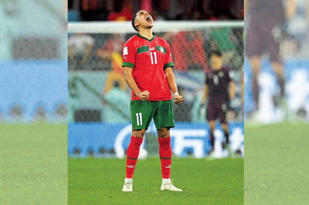 مهاجم المنتخب المغربي عبدالحميد الصابيري 