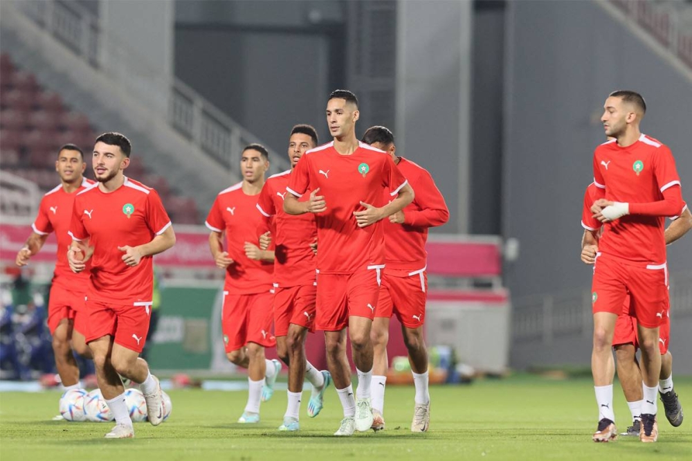 جانب من تدريبات المنتخب المغربي