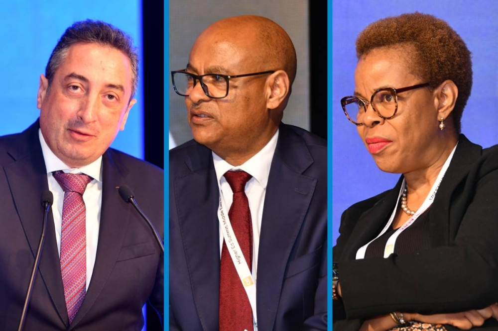 د. إيناس أوكونيدو نائب رئيس جامعة Pan-Atlantic في نيجيريا - د. تاسو كاهسي رئيس جامعة أديس أبابا  - د. جورج اليحشوشي رئيس جامعة الشرق الأوسط الأميركية