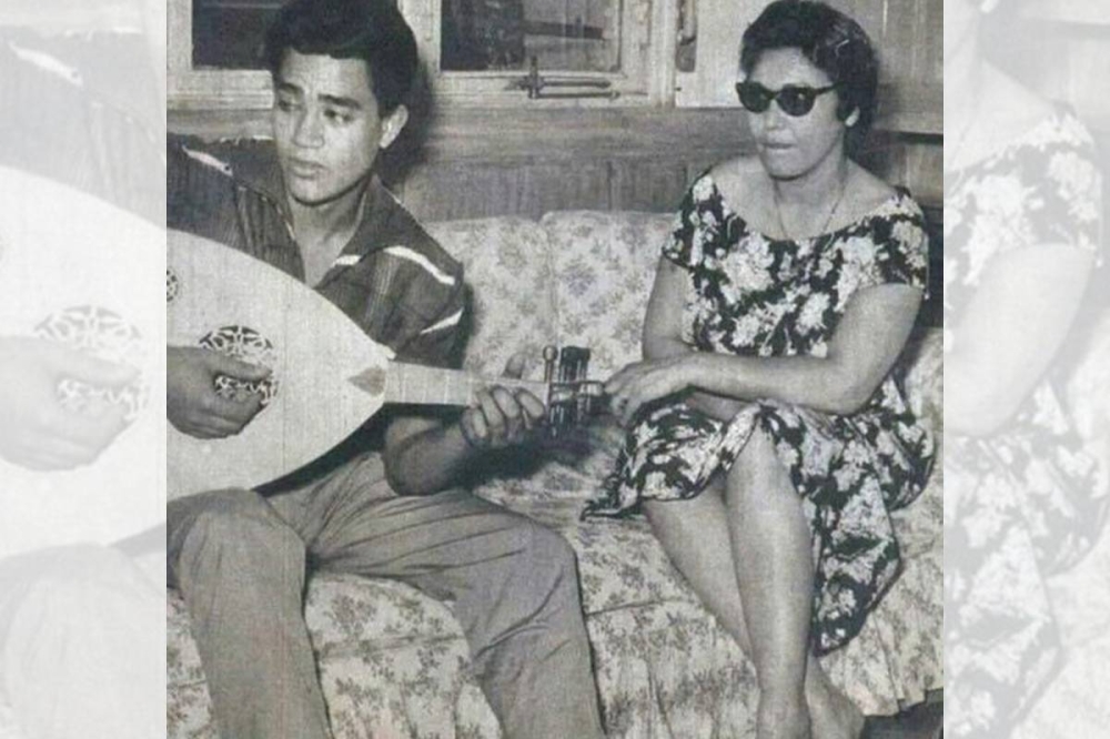 مع زوجها المطرب محرم فؤاد