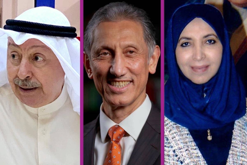 الأديبة الدكتورة الشيخة سعاد الصباح - الأديب الكويتي طالب الرفاعي - الأديب الكويتي وليد الرجيب