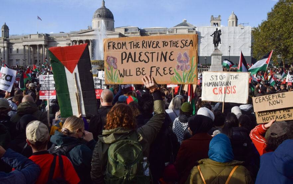 شعار «من النهر إلى البحر» في إحدى مظاهرات