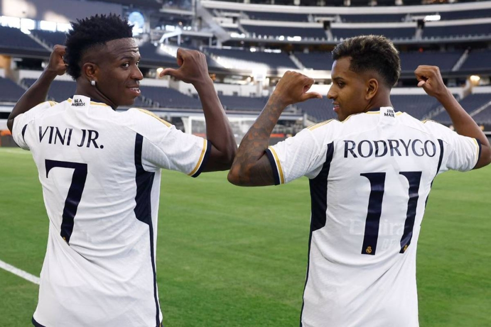 نجما ريال مدريد البرازيليين فينيسيوس جونيور ورودريغو جويس