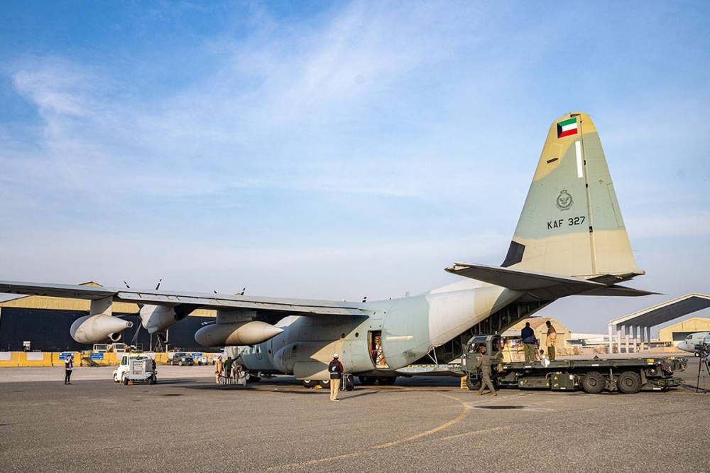 جانب من المساعدات الكويتية