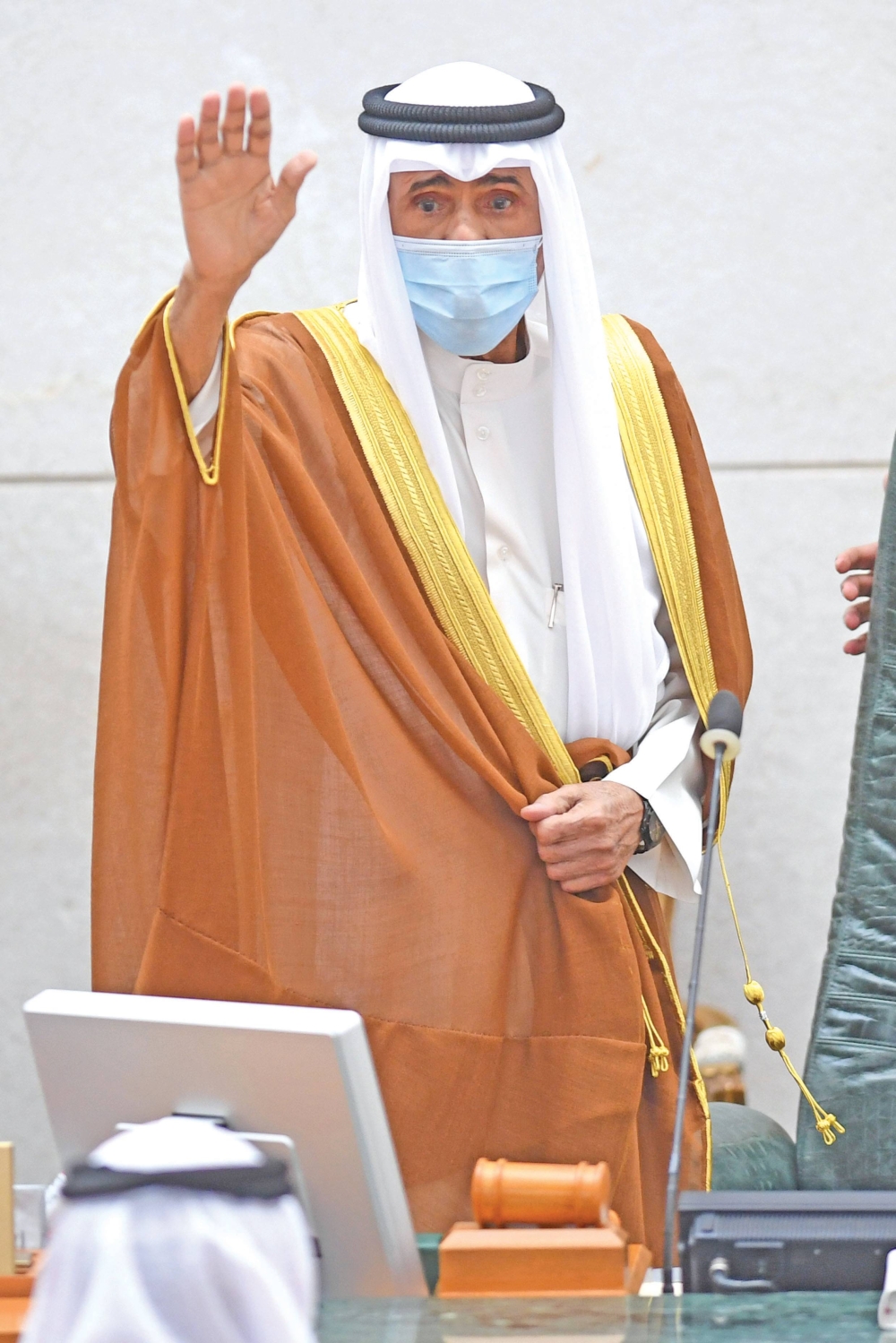 الأمير الراحل خلال افتتاح دور الانعقاد لمجلس الأمة في أكتوبر 2020