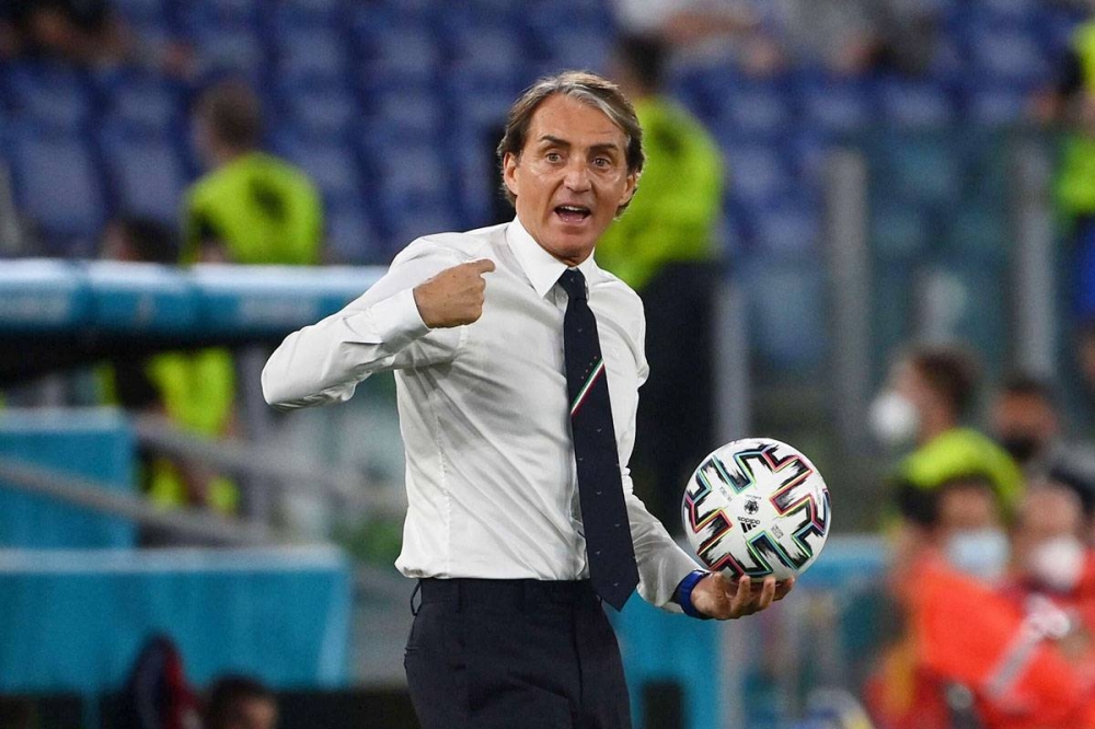 مدرب المنتخب السعودي لكرة القدم الإيطالي روبرتو مانشيني 