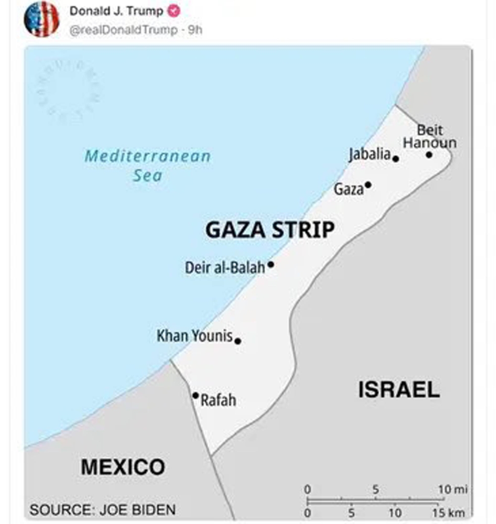خريطة نشرها ترامب تظهر اسم المكسيك بدل مصر