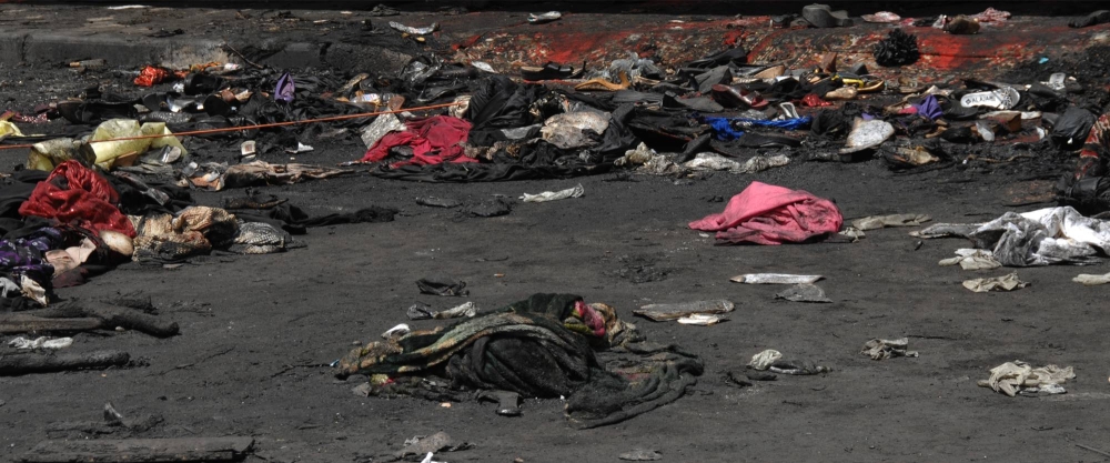 جانب من مخلفات حريق عرس الجهراء (أرشيفية)