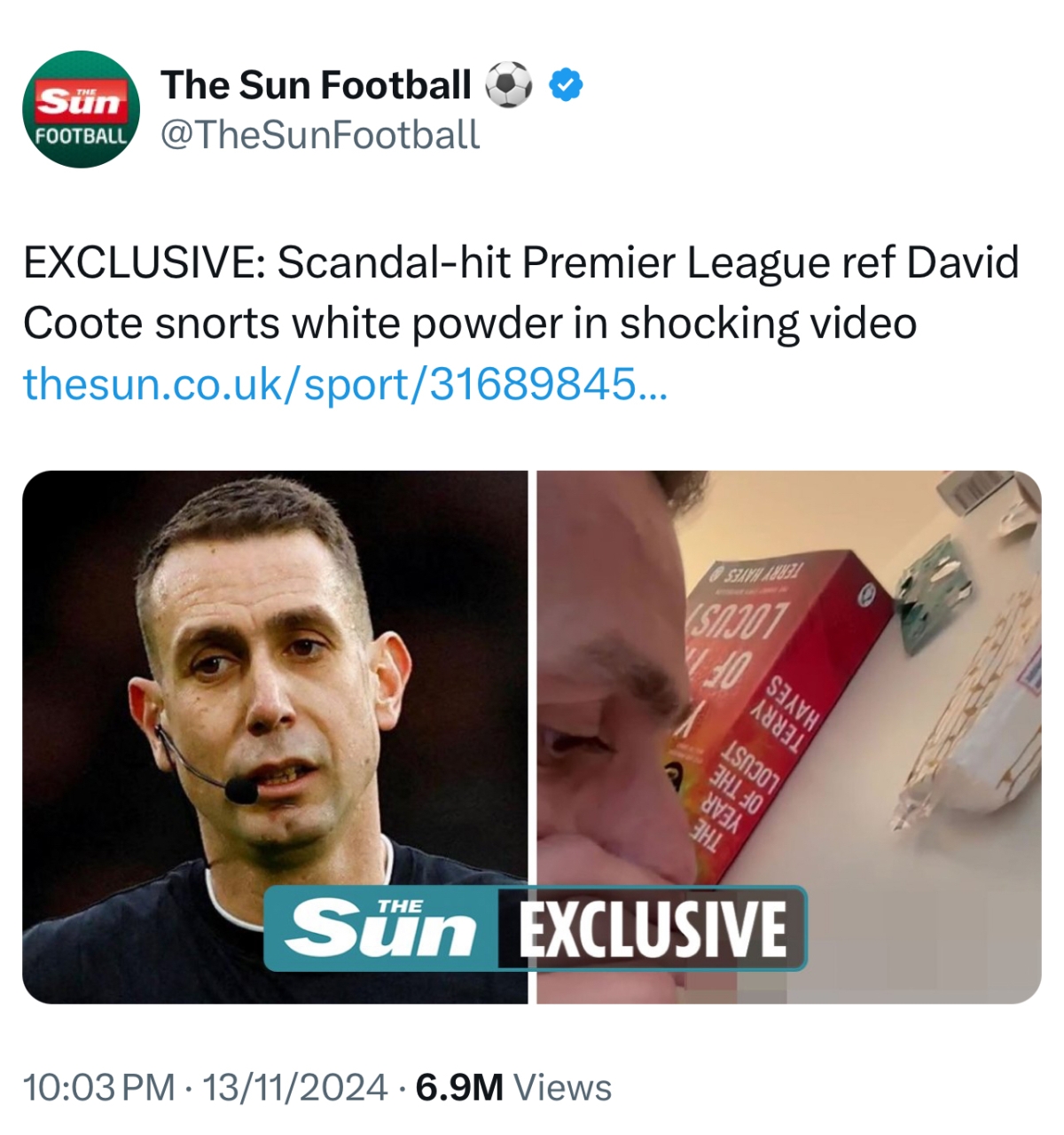 تغريدة من صحيفة صن عبر «إكس»