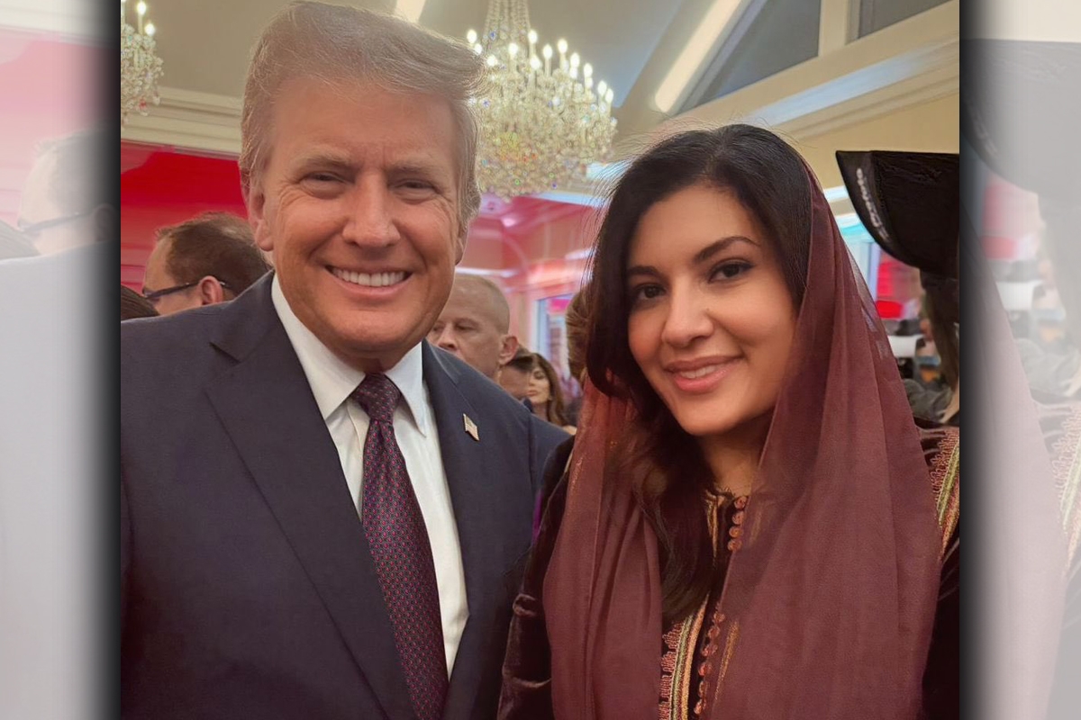 سفيرة السعودية لدى واشنطن ريم بنت بندر مع ترامب أمس الأول