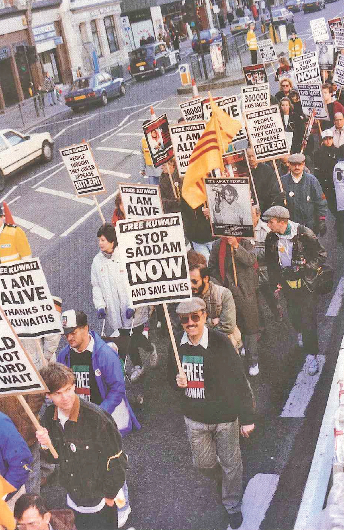 خلال إحدى المسيرات في لندن عام 1990