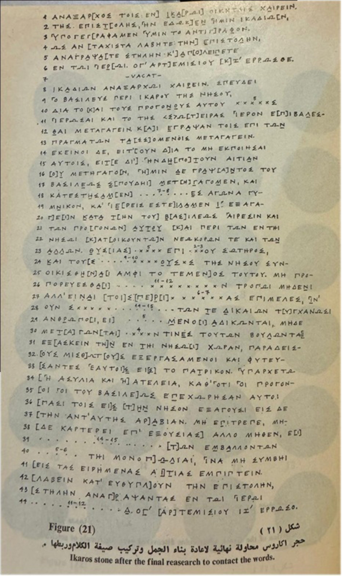 المصدر: كتاب تقرير شامل عن الحفريات الأثرية في جزيرة فيلكا الصادر عن وزارة الإرشاد والأنباء (وزارة الإعلام حالياً) - إدارة الآثار والمتاحف
