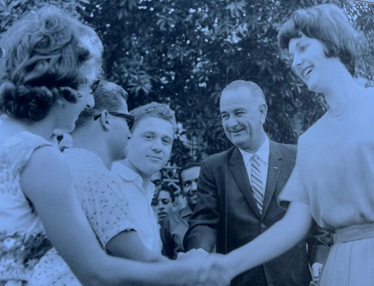 زيارة نائب الرئيس الأميركي ليندون جونسون للجامعة عام 1962