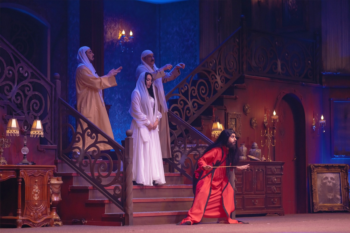 المسلم والشطي وحاجيه في مسرحية «البيت المسكون 6»