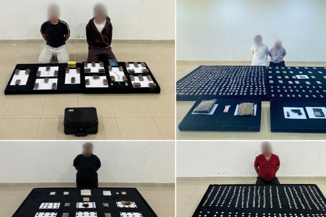 ضبط 6 متهمين في 4 قضايا بحوزتهم كميات كبيرة من المواد المخدرة والمؤثرات العقلية
