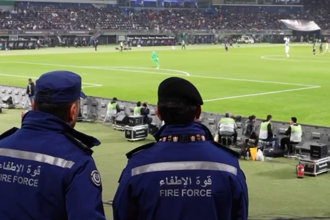 رئيس قوة الإطفاء العام تفقد استعدادات «القوة» لتأمين كأس السوبر الفرنسي