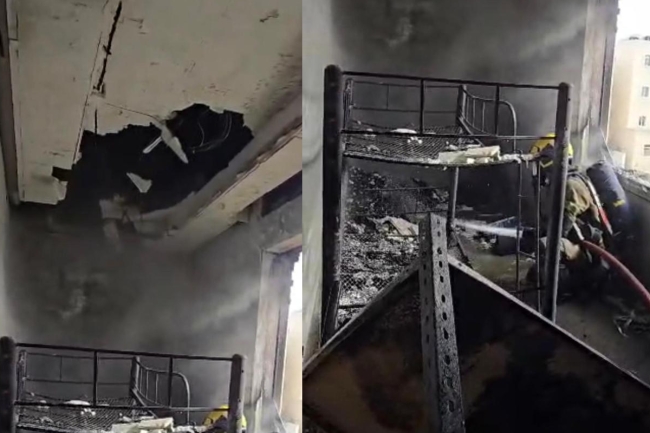 إصابة شخص بحريق منزل في النسيم