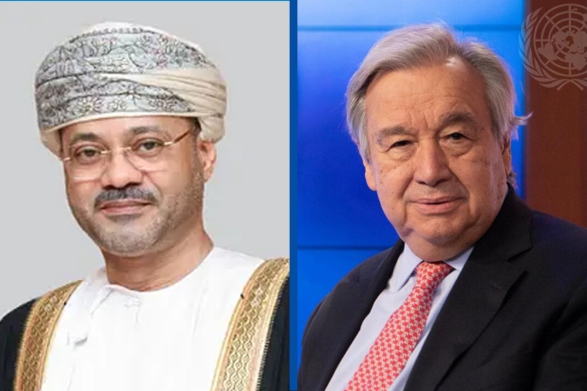 البوسعيدي وغوتيريش يؤكدان ضرورة تعزيز أمن الملاحة وضمان انسياب التجارة العالمية