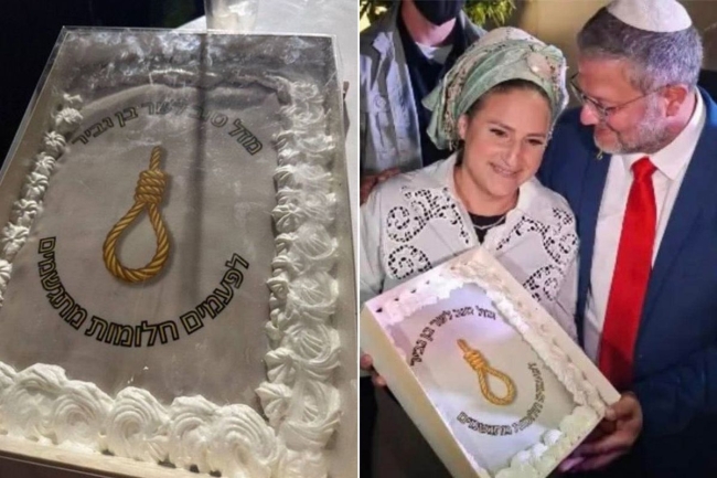 كعكة «حبل المشنقة» بعيد ميلاد بن غفير.. احتفاء بالعنف والقتل يثير الجدل