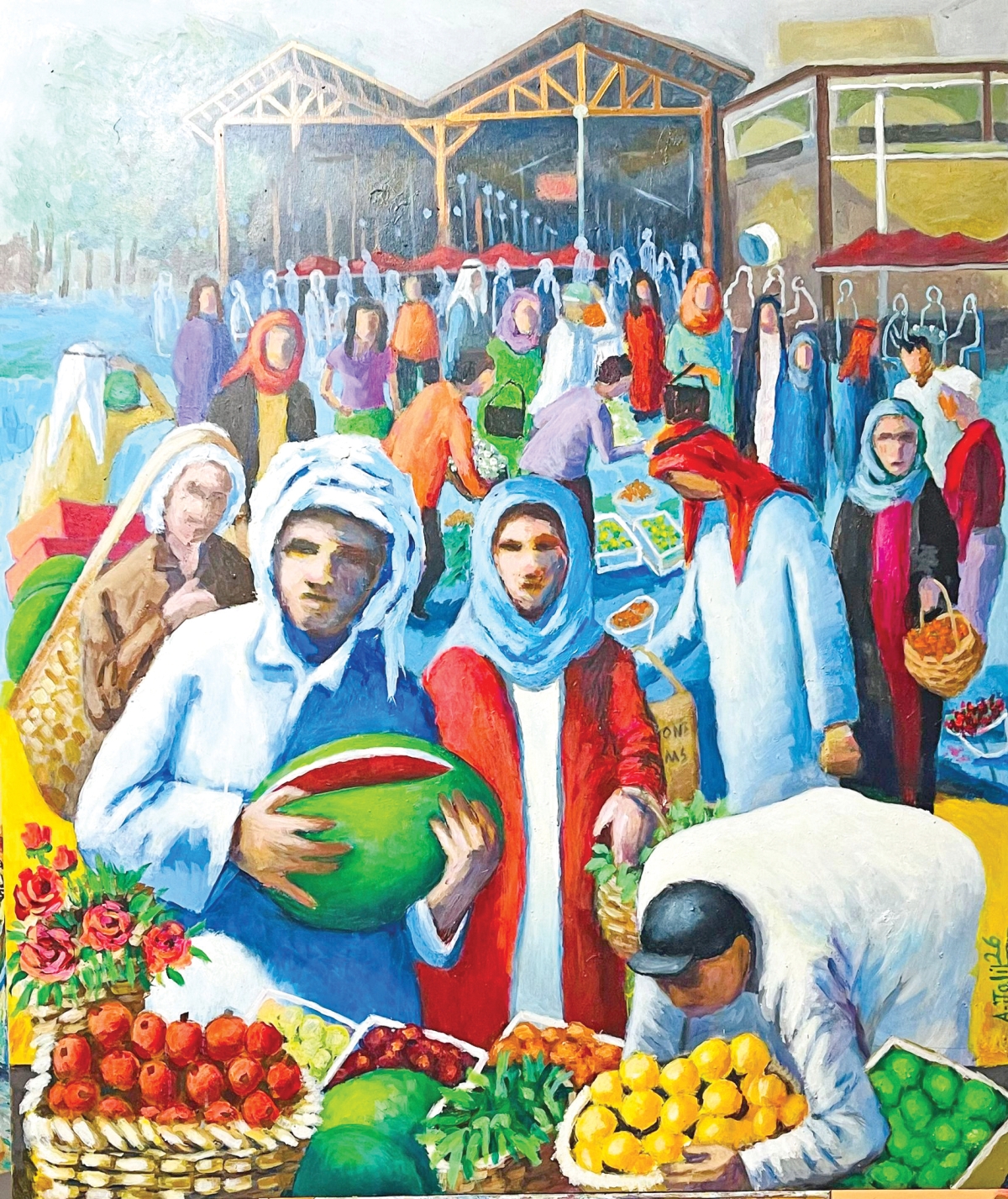 من أعمال الفنان عبدالجليل الشريفي