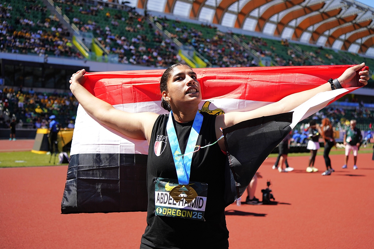 أسيل أسامة تحصد ذهبية مصر الأولى في تاريخ بطولات العالم لألعاب القوى للشباب - جريدة الجريدة الكويتية