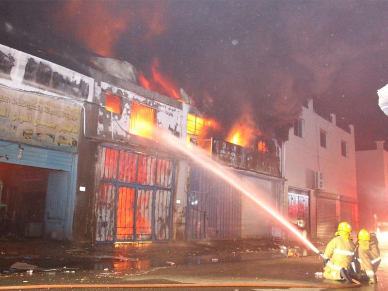 حريق المنجرة بمنطقة الشويخ الصناعية