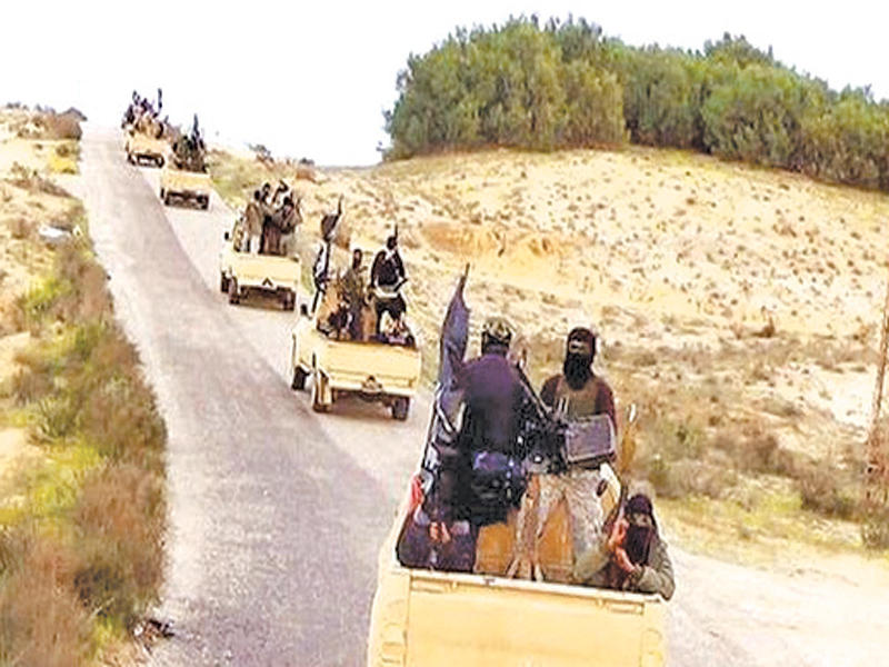 صورة مأخوذة عن فيديو لـ «داعش سيناء»