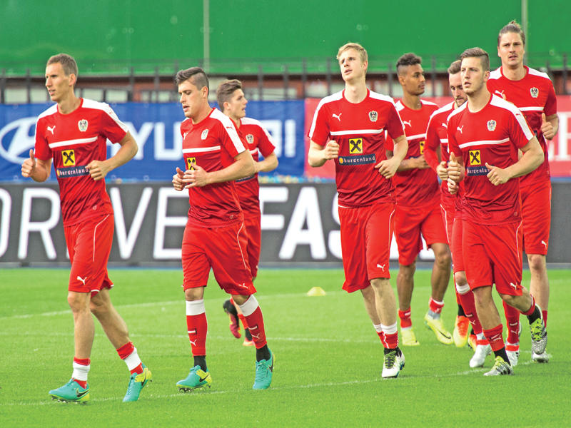 جانب من تدريبات المنتخب النمساويn