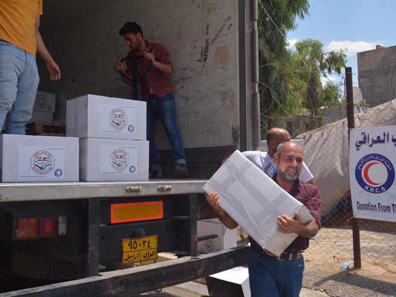 جانب من المساعدات