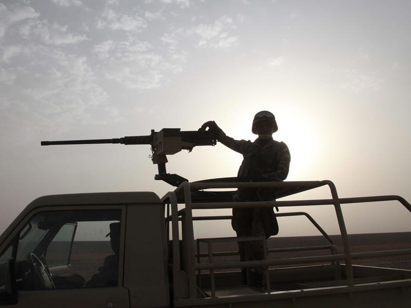 عنصر من حرس الحدود الأردني في منطقة الرقبان