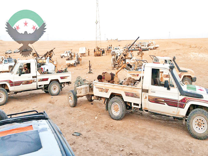 جيش سورية الجديد يحشد عتاده وقواته خارج البوكمال  (صفحة جيش سورية الجديد) 