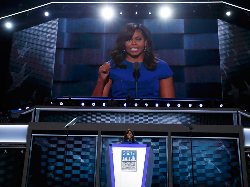 ميشيل أوباما خلال كلمتها في المؤتمر