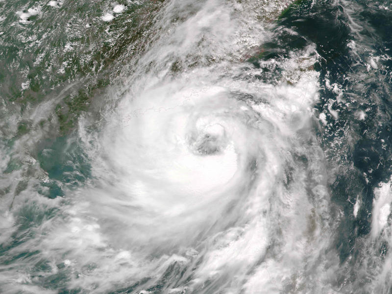 صورة ملتقطة عبر الاقمار الصناعية لمركز الاعصار 
