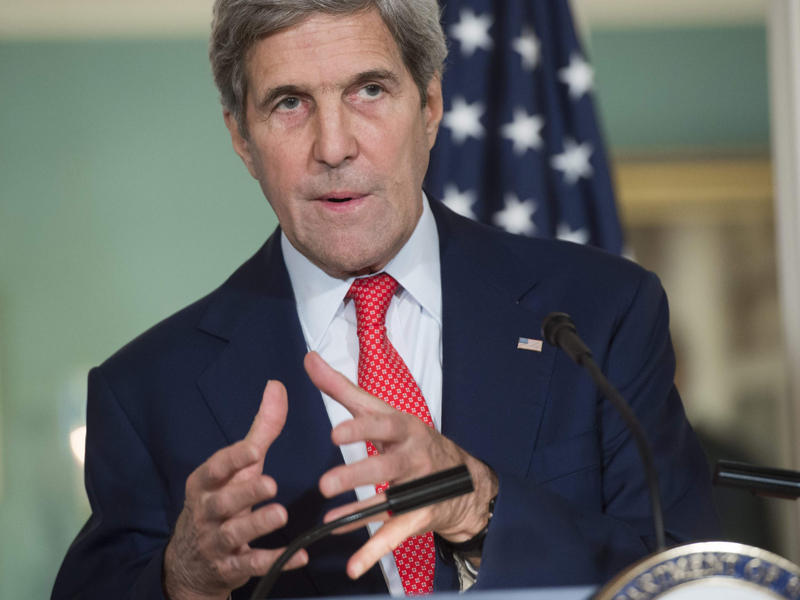 وزير الخارجية الأميركي جون كيري خلال مؤتمر صحافي في واشنطن