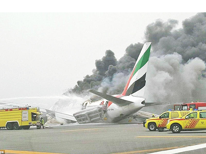 صورة مأخوذة عن التلفزيون للطائرة وهي تحترق