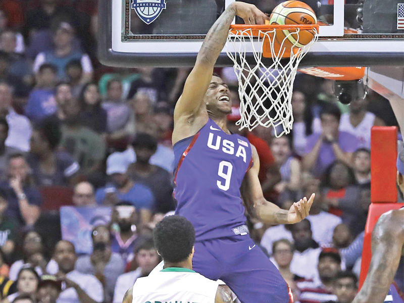 جانب من المباراة التجريبية الأخيرة لمنتخب أميركا أمام نيجيريا 