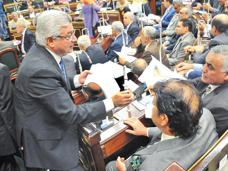 جانب من أعمال الجلسة العامة للبرلمان المصري أمسt(الجريدة)