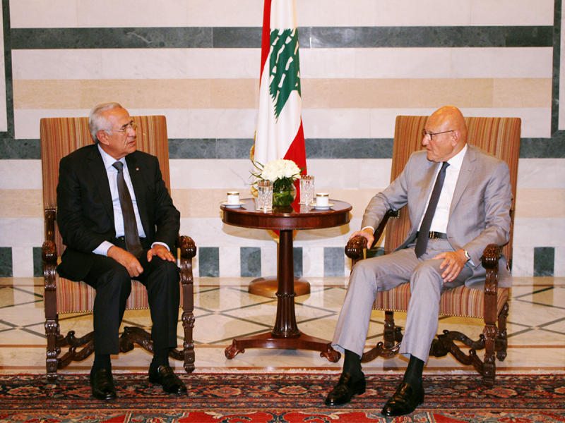 سلام مستقبلاً سليمان أمس في السراي الحكومي (دالاتي ونهرا)