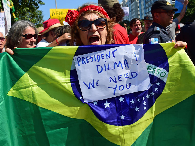 مظاهرة مؤيدة لروسيف في ريو دي جانيرو