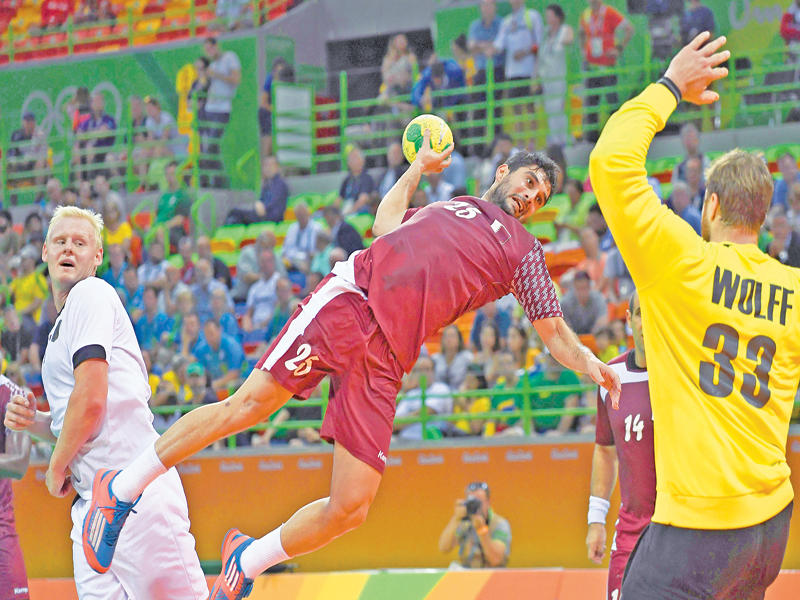 جانب من مواجهة قطر والمانيا