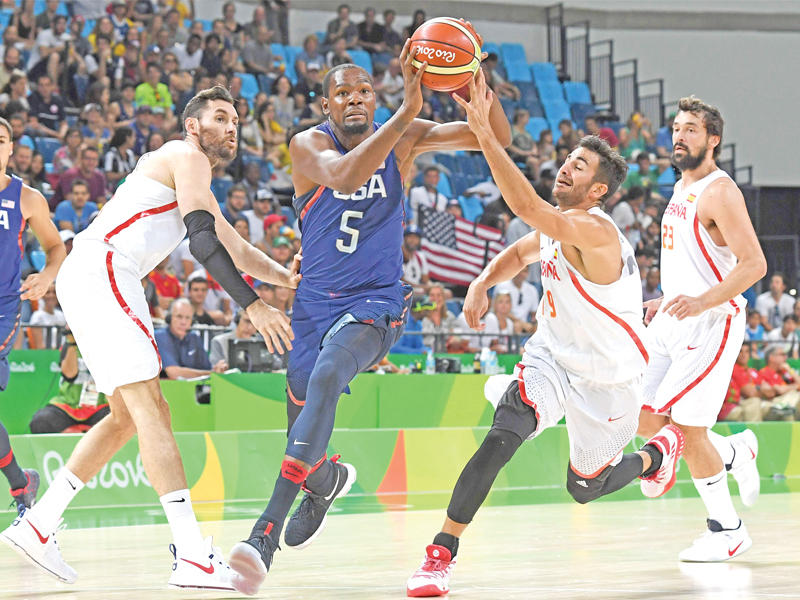 كيفن دورانت خلال مواجهة إسبانيا