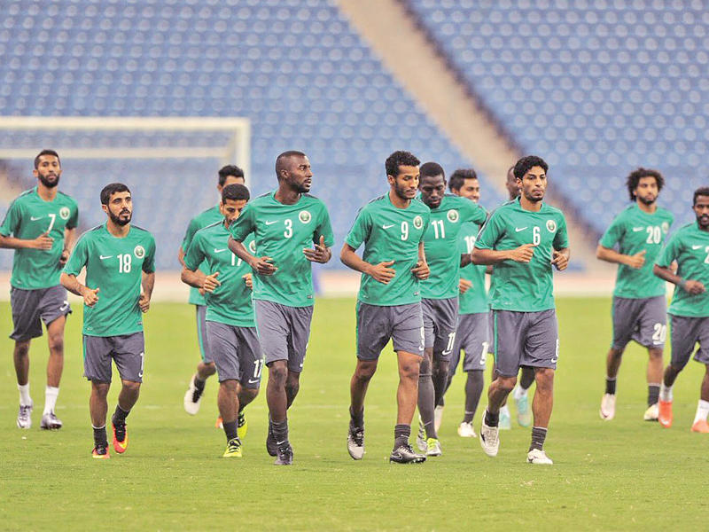 جانب من تدريبات المنتخب السعودي الأخيرة