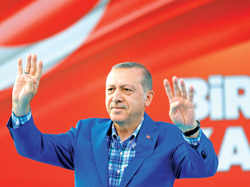 إردوغان في غازي عنتاب أمس (اي بي ايه)