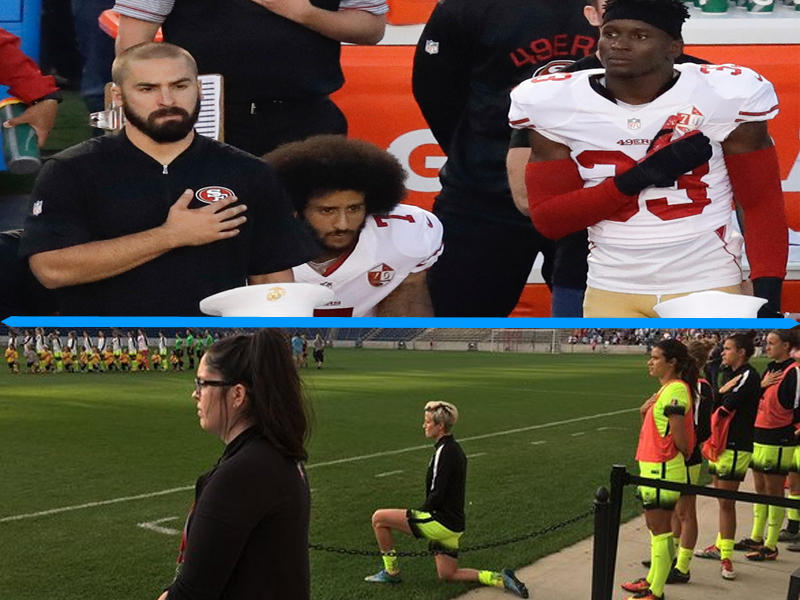 كوبرنيك ورابينوي أثناء تحية العلم الأميركي