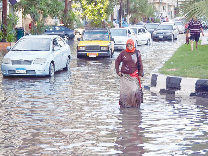 فيضانات ضربت الإسكندرية مطلع العام الجاري
