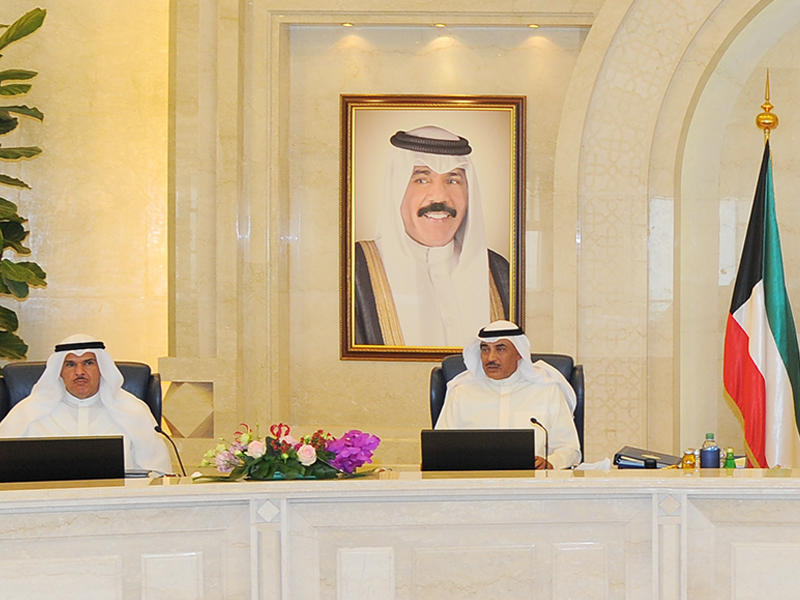  جانب من جلسة مجلس الوزراء الإسبوعية برئاسة رئيس مجلس الوزراء بالنيابة ووزير الخارجية الشيخ صباح الخالد 